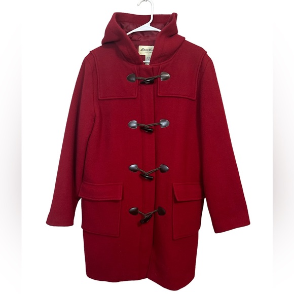 Eddie Bauer Red Wool blend coat Medium - Picture 1 of 10